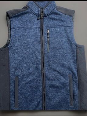 Orvis Blue Quilted-Panel Full-Zip Vest